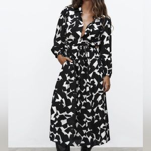 Zara long sleeve midi dress